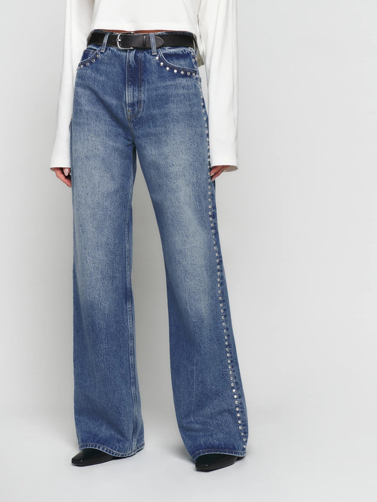 Jeans Cary de tiro alto, holgados y de pierna ancha.