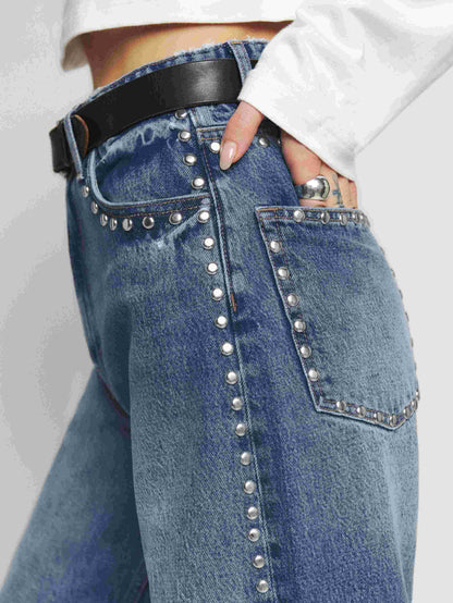Jeans Cary de tiro alto, holgados y de pierna ancha.